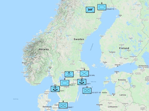 Swedish Army main units 2020